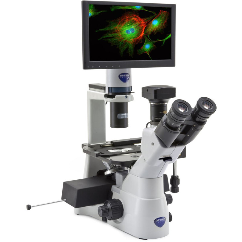 Optika Omgekeerde microscoop IM-3LD4D, 6MP, 12" Display, trino, IOS U-PLAN F, LED 12, LWD, 400x, 4 lege filterslots