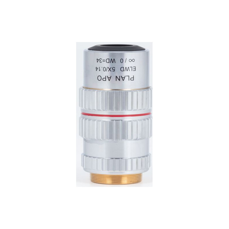 Motic Objetivo plano apocromático PA ELWD 5X/0,140 (wd 34 mm) Ajuste de la distancia focal