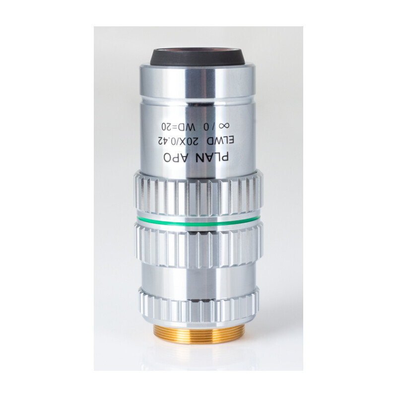 Motic Plan apochromatisch. objectief PA ELWD 20X/0.420 (wd 20mm) Parfocaliteitscorrectie