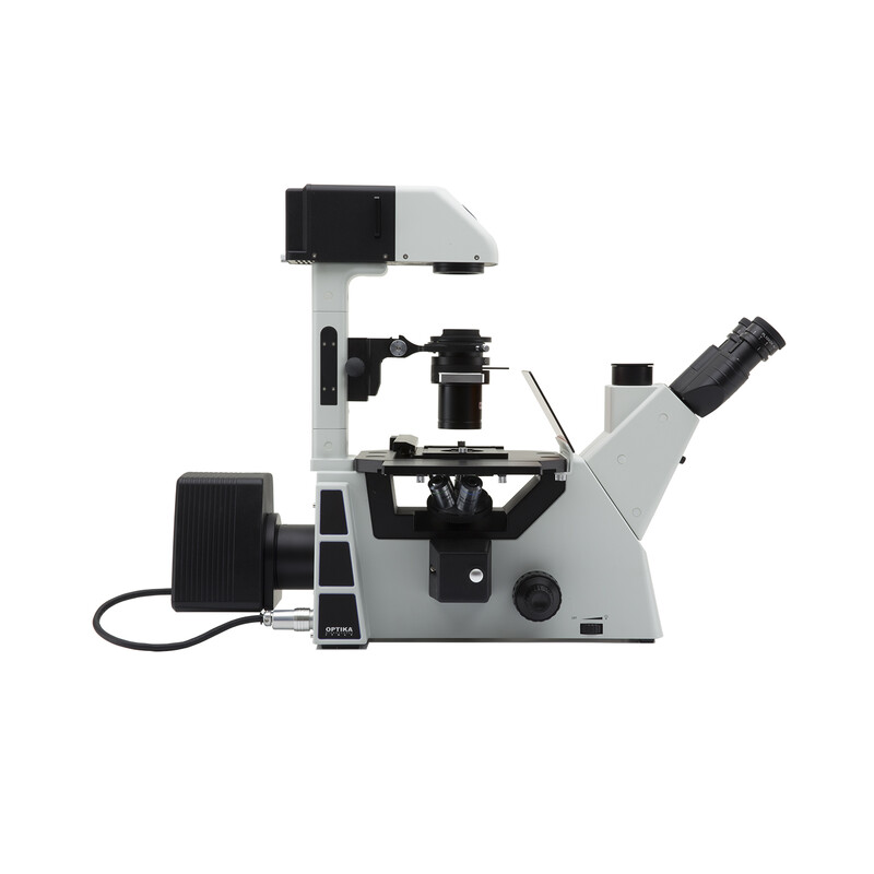 Optika Microscopio IM-5FLD-SW, trino, invertito, FL-LED, obiettivi w.o., CH
