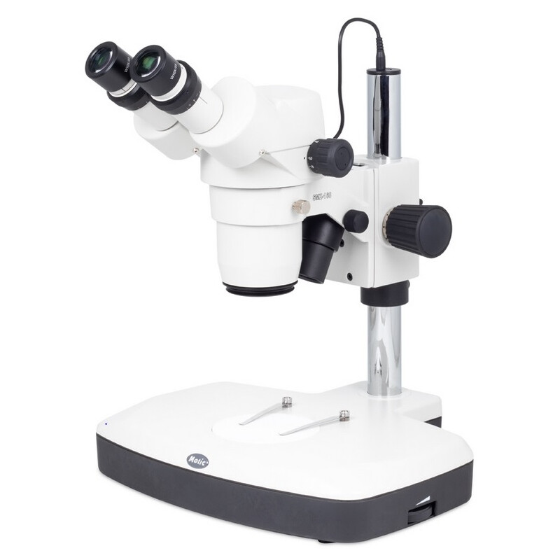 Motic Stereomicroscopio zoom SMZ-168-BLED, bino, 7,5x-50x