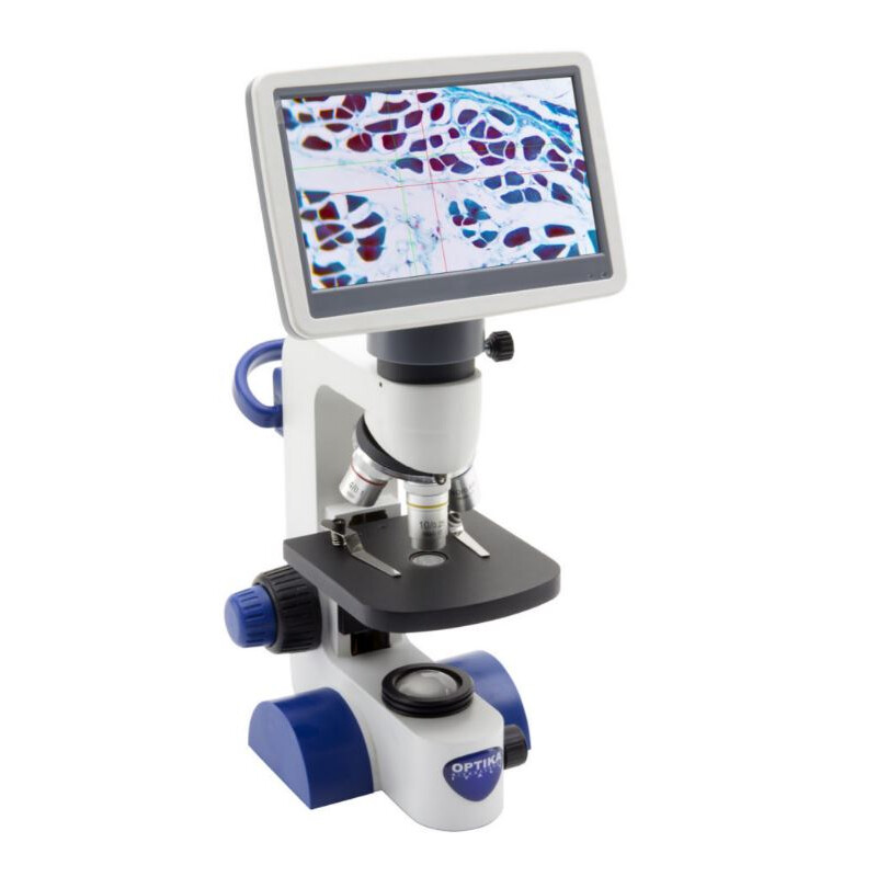 Optika Microscopio B-61V, schermo, 7 pollici, DIN, acro, 40-400x, LED, 1W