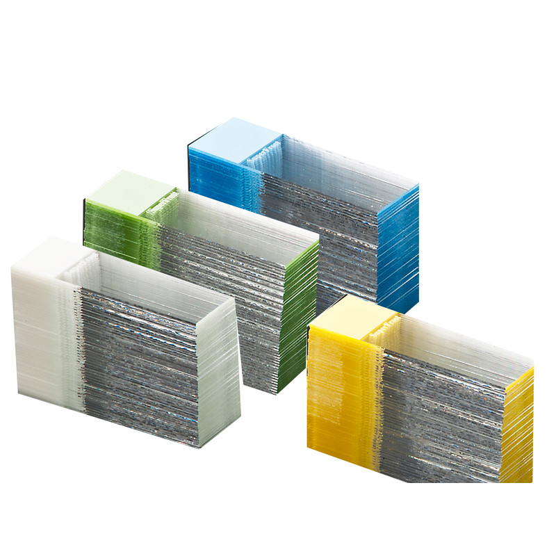 Windaus Microscoopglaasje met geïntegreerd etiketteerveld, blauw, 50 stuks