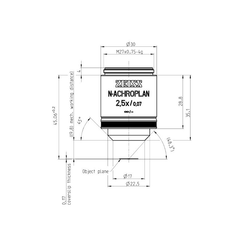 ZEISS Objectif N-Achroplan 2,5x/0,07 M27
