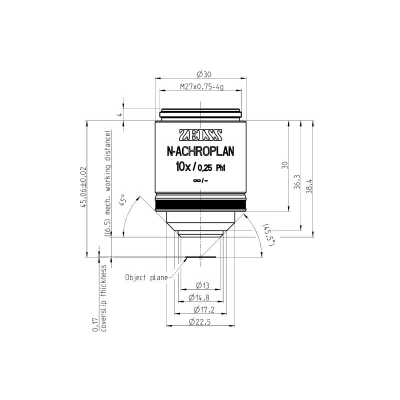 ZEISS Objectif N-Achroplan 10x/0,25 Ph1 M27