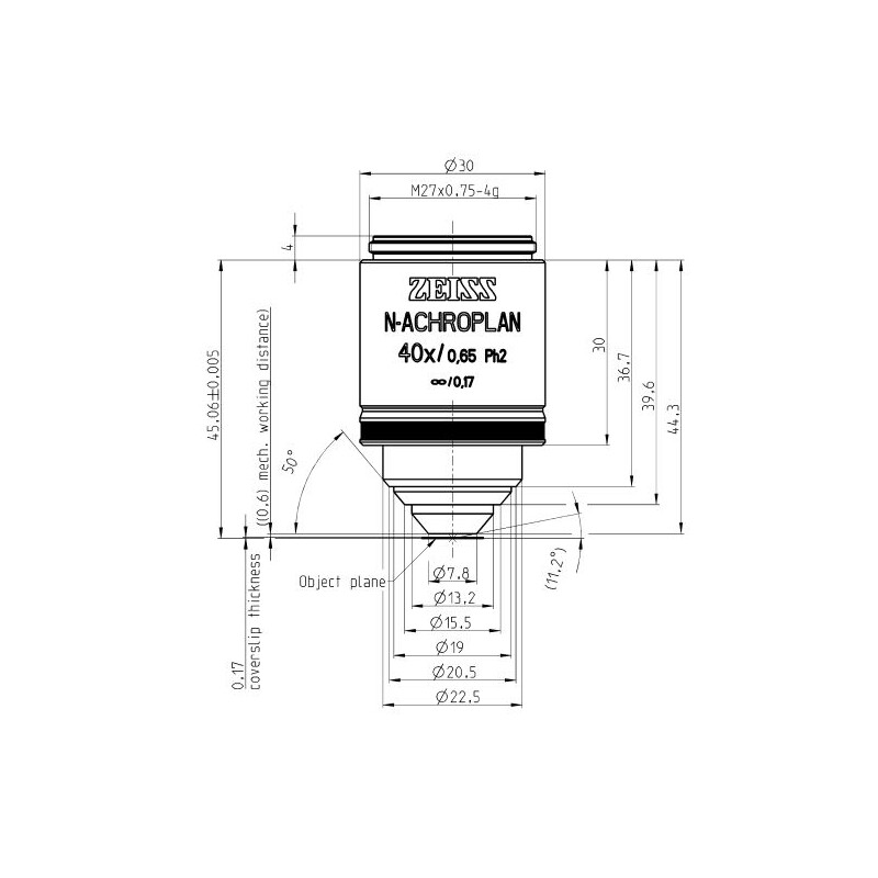 ZEISS Objectif N-Achroplan 40x/0,65 Ph2 M27