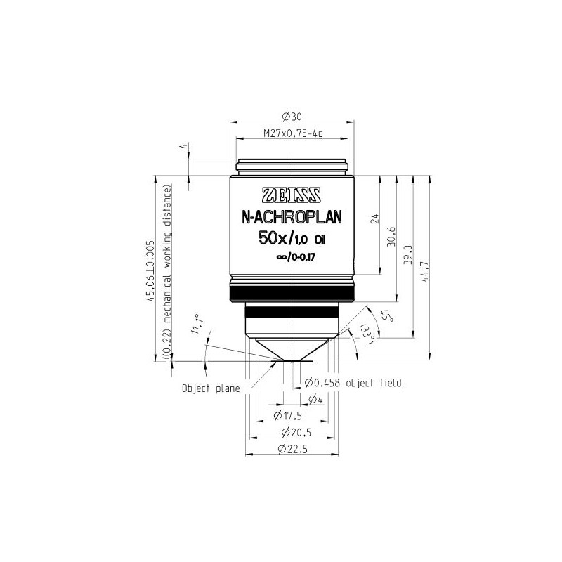 ZEISS Objectif N-Achroplan 50x/1,0 Oil M27