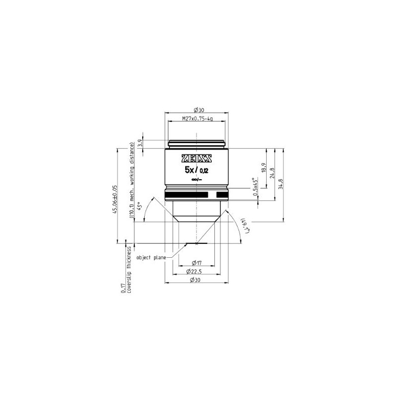 Objectif ZEISS Plan A 5x/0,12 M27