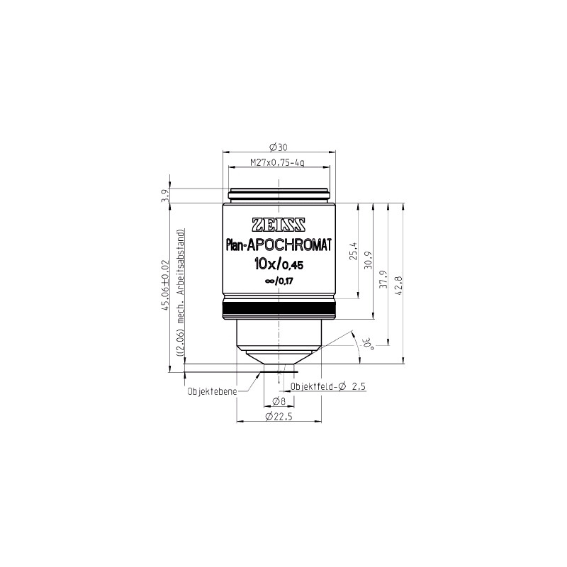 ZEISS Objektiv Plan-Apochromat, 10x/0,45 wd=2,1mm