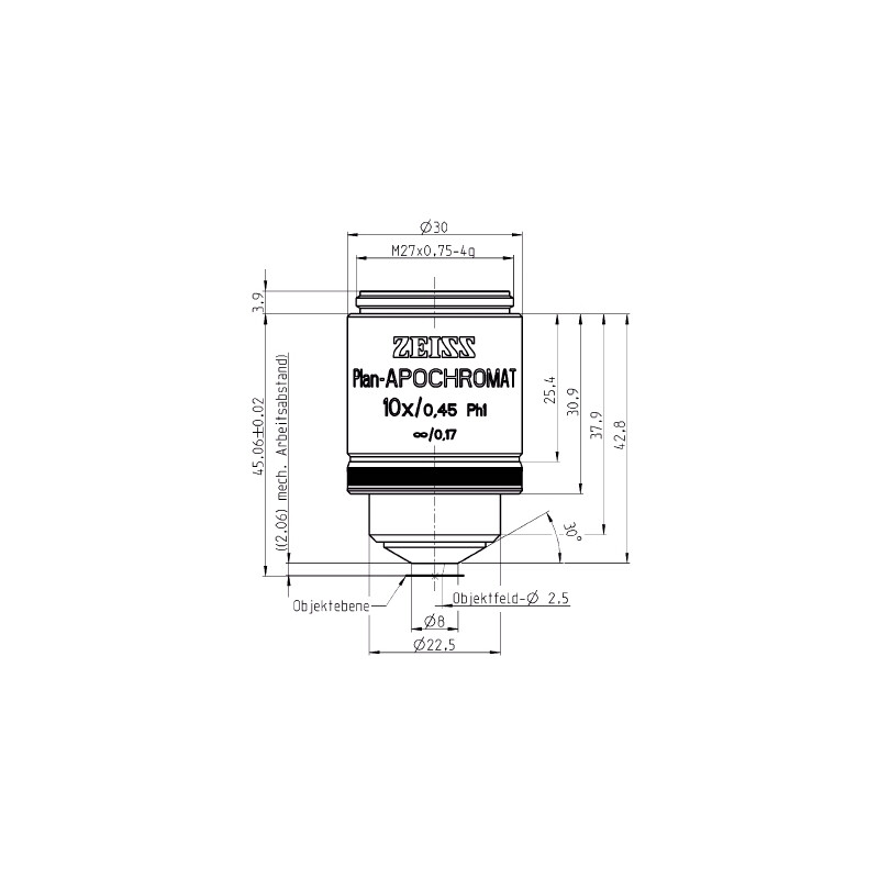 ZEISS Objektiv Plan-Apochromat, Ph1 , 10x/0,45 wd=2,1mm