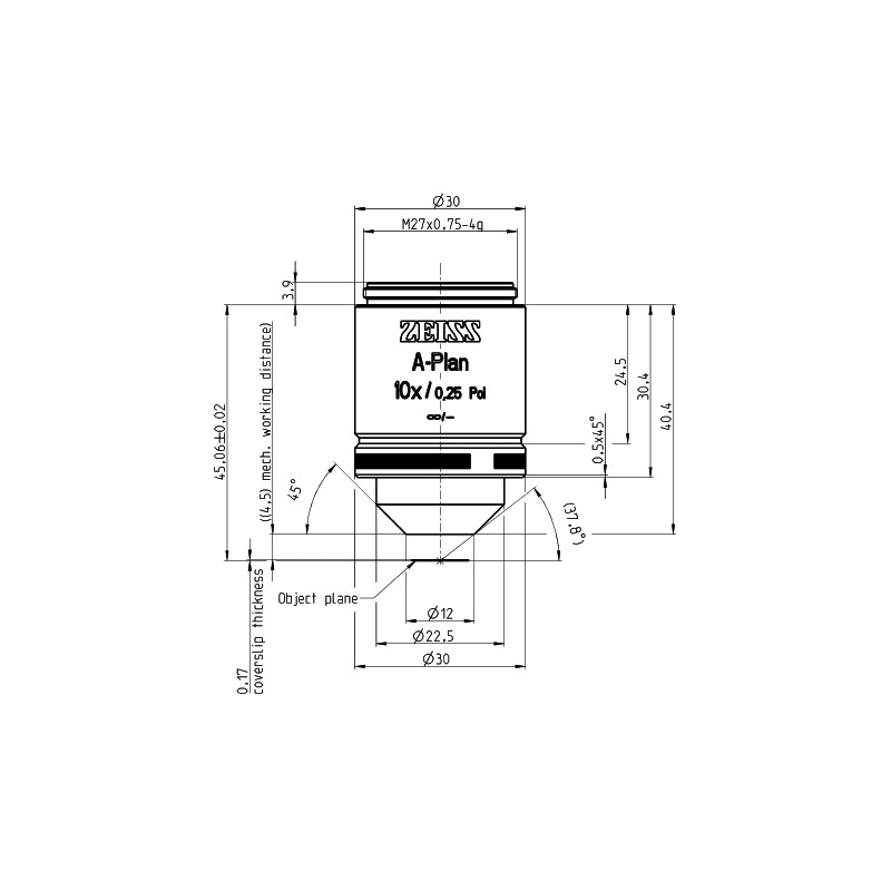 ZEISS Objective A-Plan 10x/0.25 pole wd=4.5mm