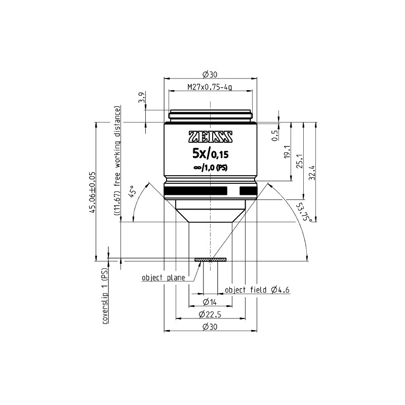 ZEISS Objectif LD A-Plan 5x/0,15 wd=11,7mm