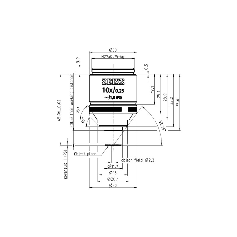 ZEISS Objective: LD A-Plan 10x/0.25 wd=8.5mm