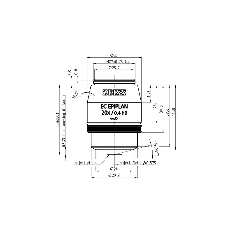 ZEISS Objectief EC Epiplan 20x/0.4 HD wd=3.2mm