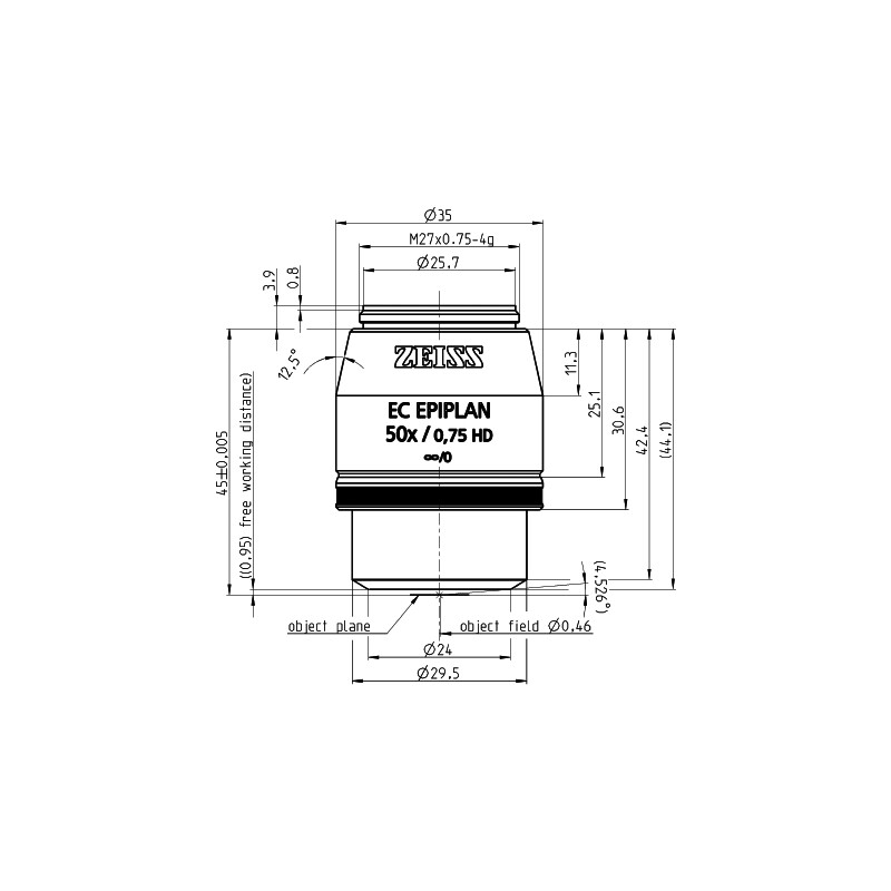 ZEISS Objectief EC Epiplan 50x/0.75 HD wd=1.0mm