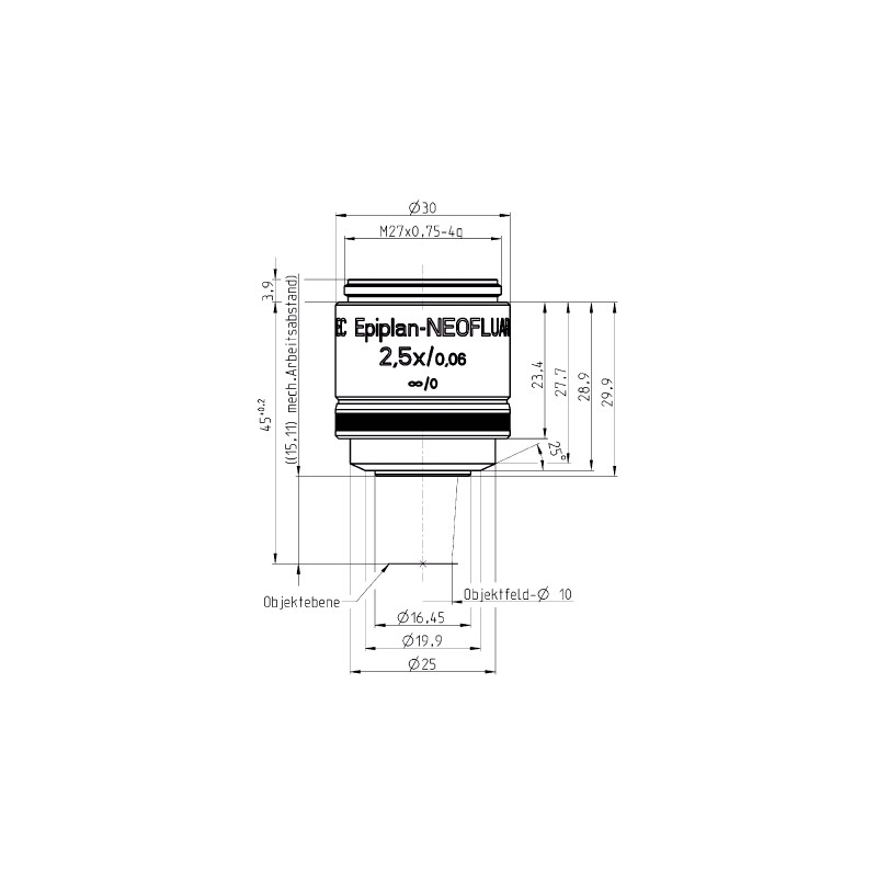 ZEISS Objectifs EC Epiplan-Neofluar 2,5x/0,06 wd=15,1mm