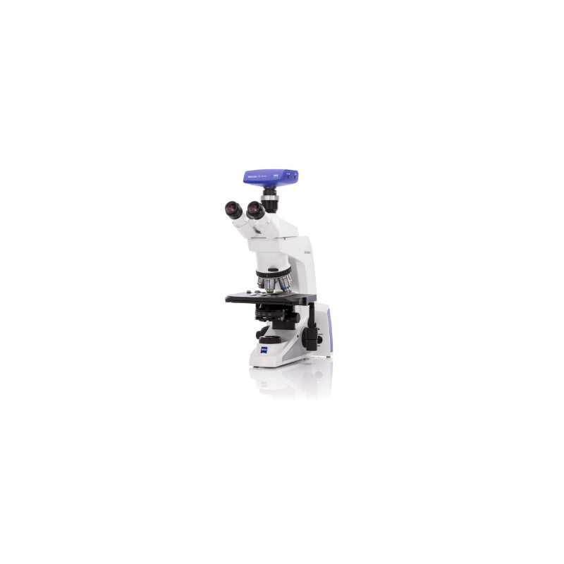 ZEISS Microscope , Axiolab 5 pour Lumière incidente LED, Fluorescence, trino, 10x/22, infinity, plan, 5x, 10x, 40x, 100x, DL, 10W, avec caméra