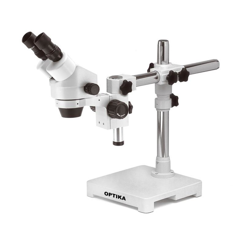 Optika Zoom-Stereomikroskop SZM-3, binokular, 7x-45x, überhängendes Stativ (Neuwertig)