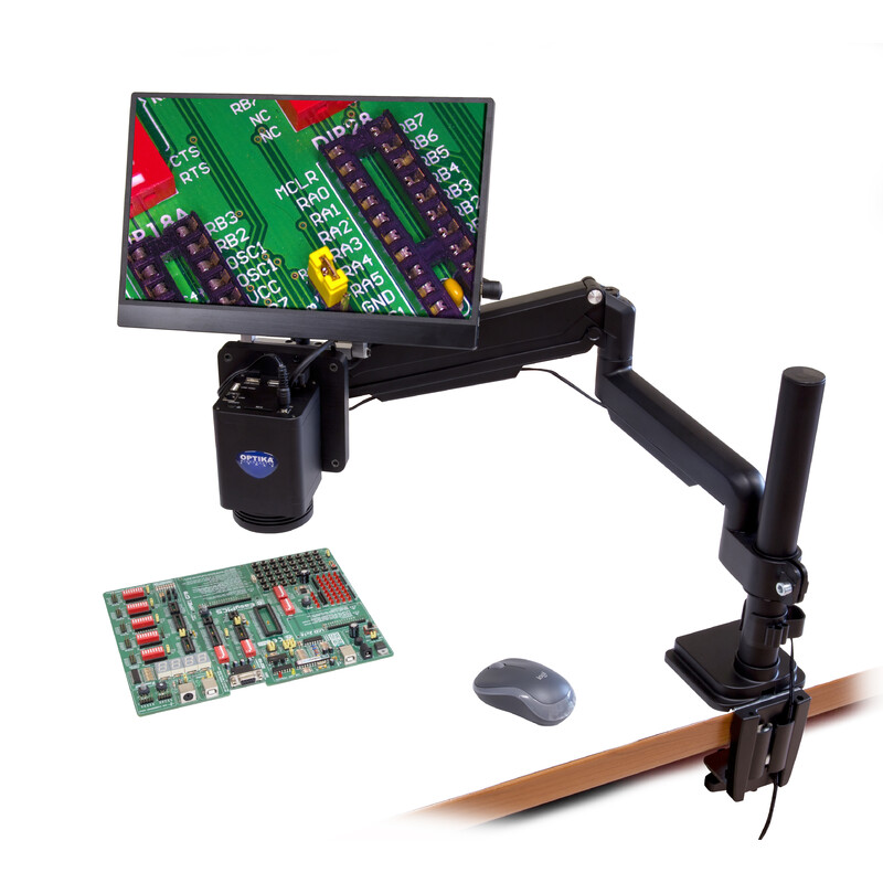Optika Mikroskop IS-4K3, zoom opt. 1x-18x, Autofocus, 8 MP, 4K Ultra HD, pantograph stand, 15.6