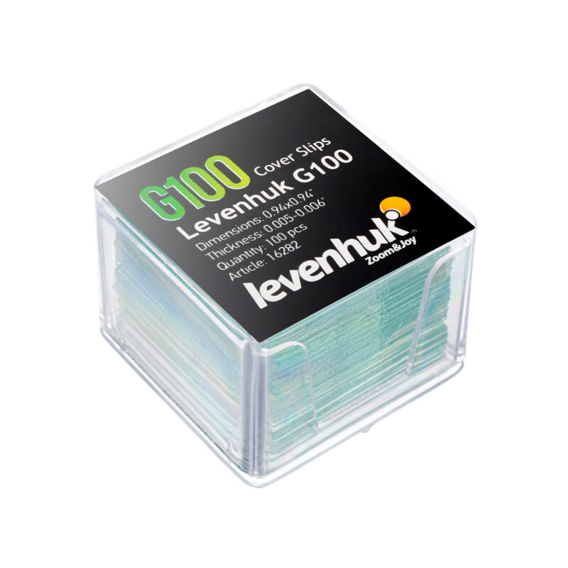Levenhuk Láminas cubreobjetos G100 100 unidades
