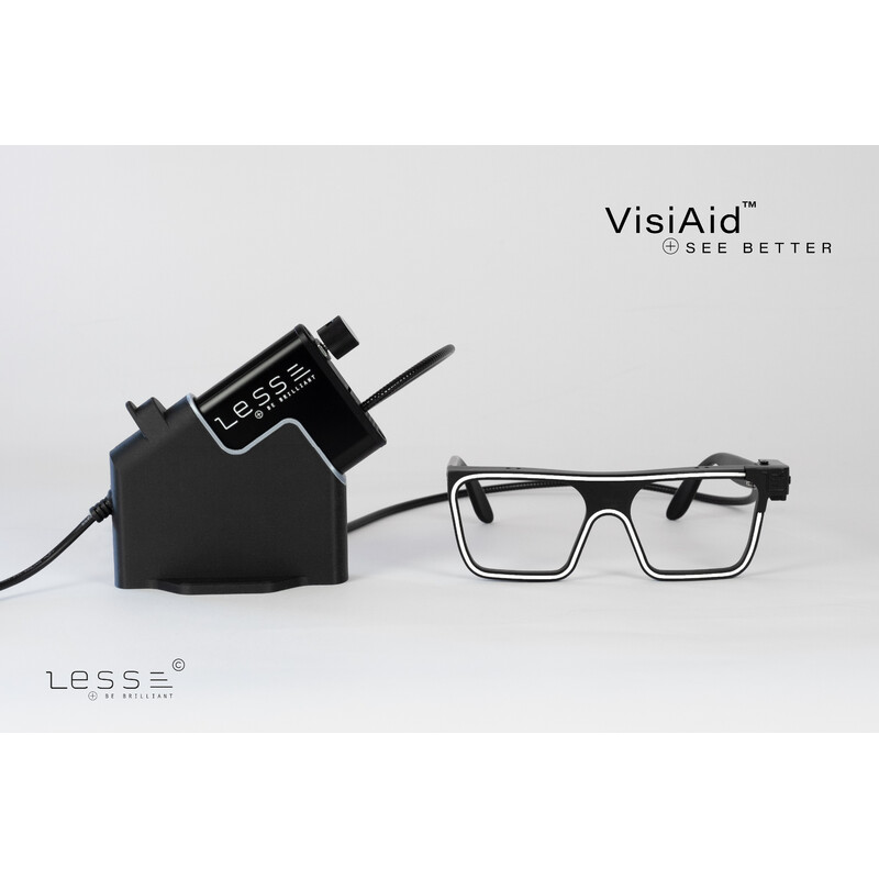 LESS Lente d`Ingrandimento VisiAid, occhiali luminosi, set completo, tavolo