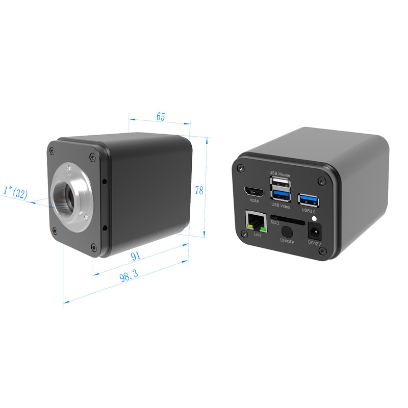 ToupTek -camera ToupCam X8CAM4K 16MPA, kleur, CMOS, 1/1,1", 2,4 µm, 60 fps, 16 MP, HDMI/LAN/USB