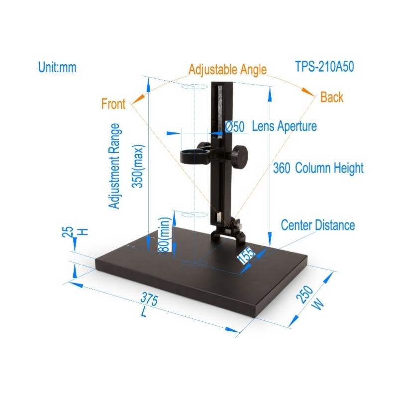 ToupTek Microscoop Zoom-Objektiv Set TZM0880D, Zoom 0.8-8x, 1x C-mount, inkl. Polarisations-Ringlicht
