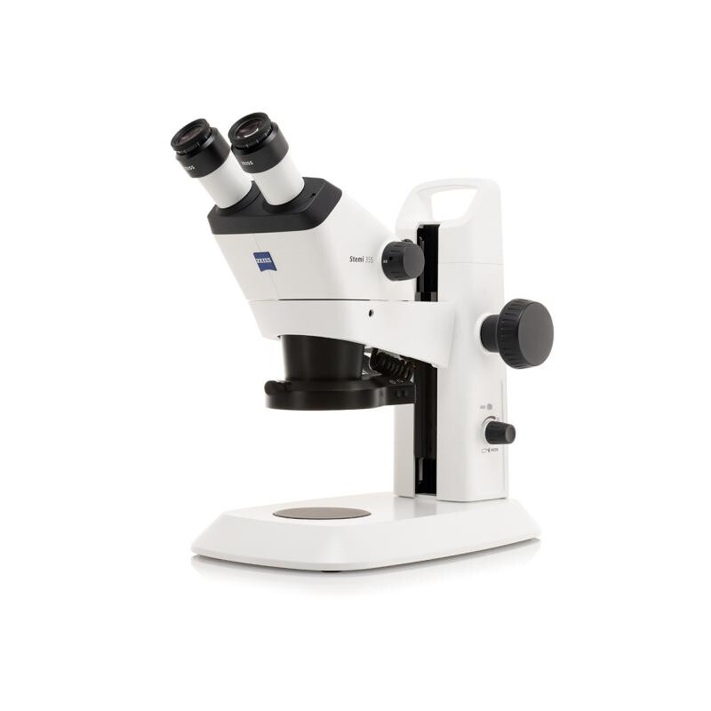 Microscope stéréo zoom ZEISS Stemi 355, C Mat, trino, w.d. 110 mm, 10x/23, 5,5:1, 7,2x-40x, AL, RL C LED, ESD
